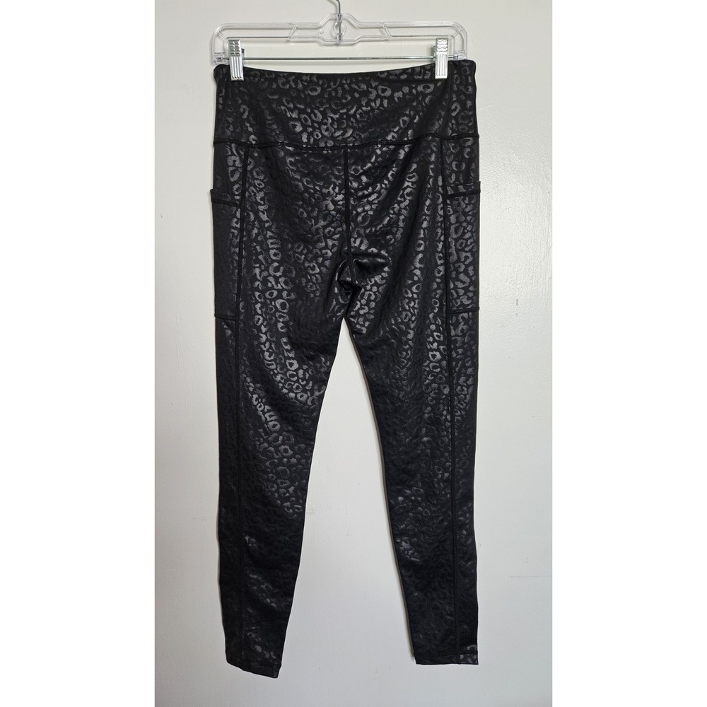 CVG Women's Squat Proof Leggings Sz Large Black Leopard Print Exercise Pants - Picture 2 of 8